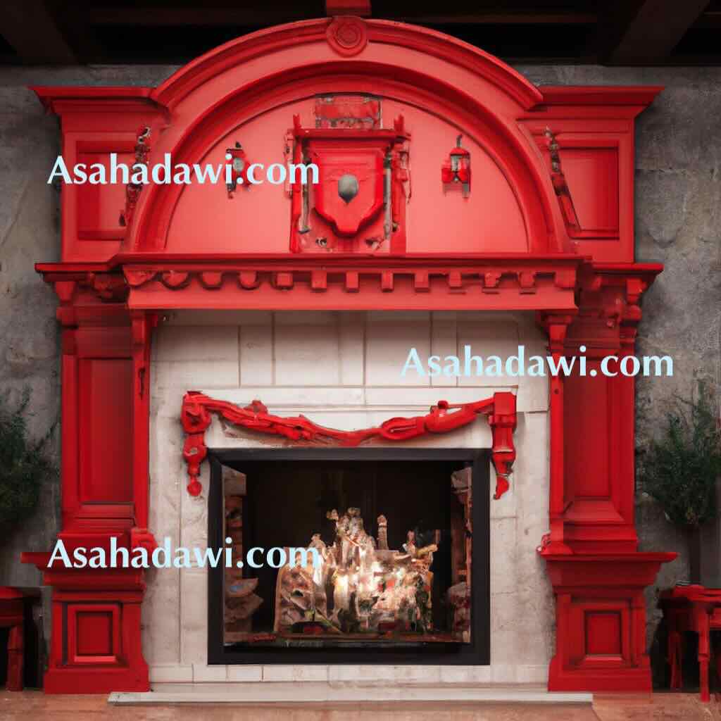 Red fireplace