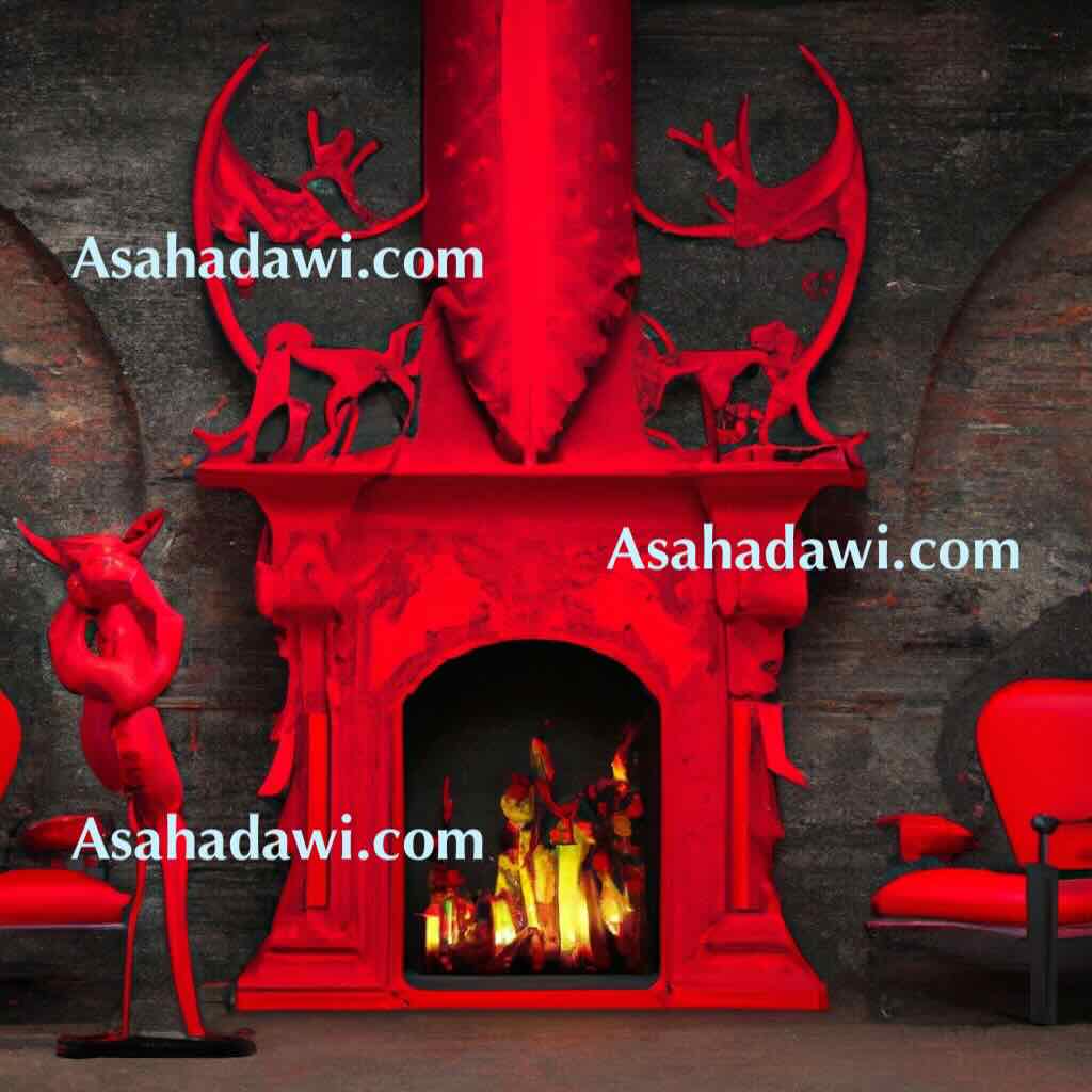 Red fireplace