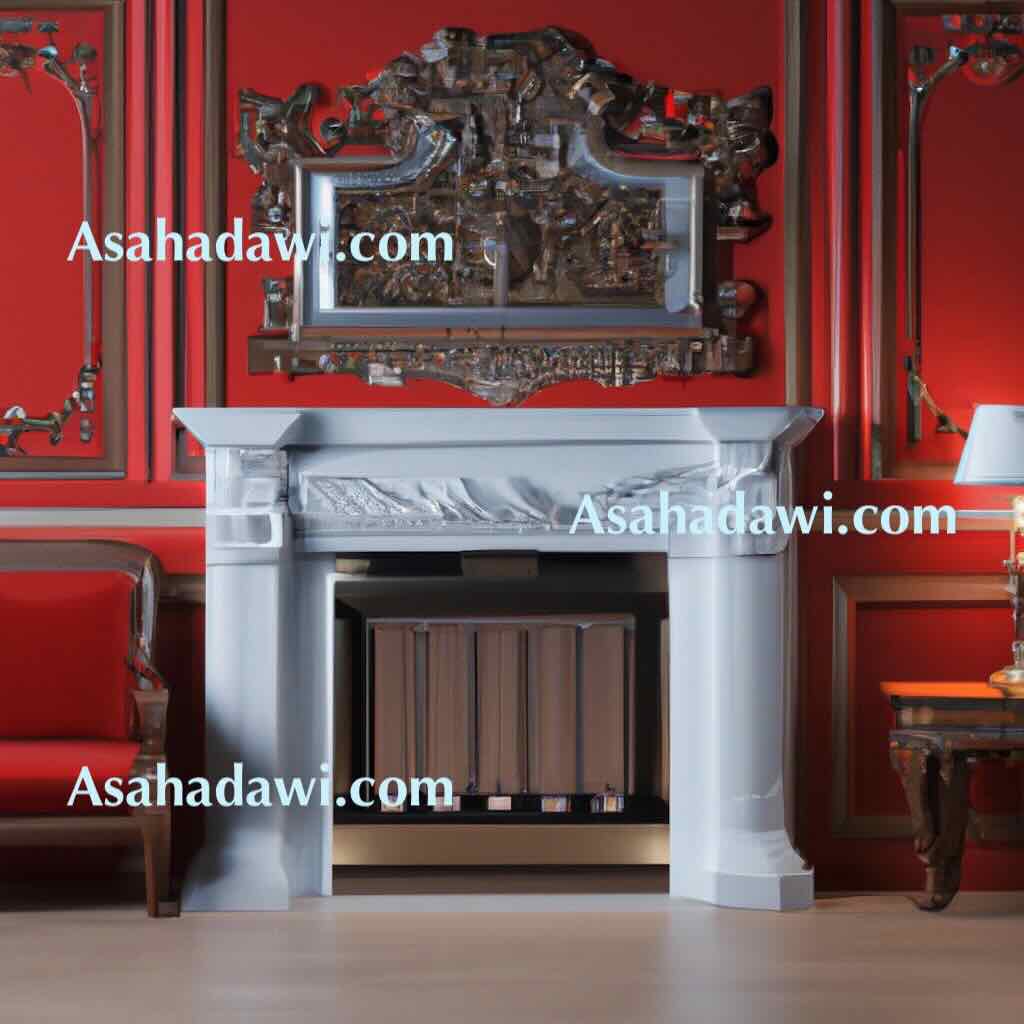 Red fireplace