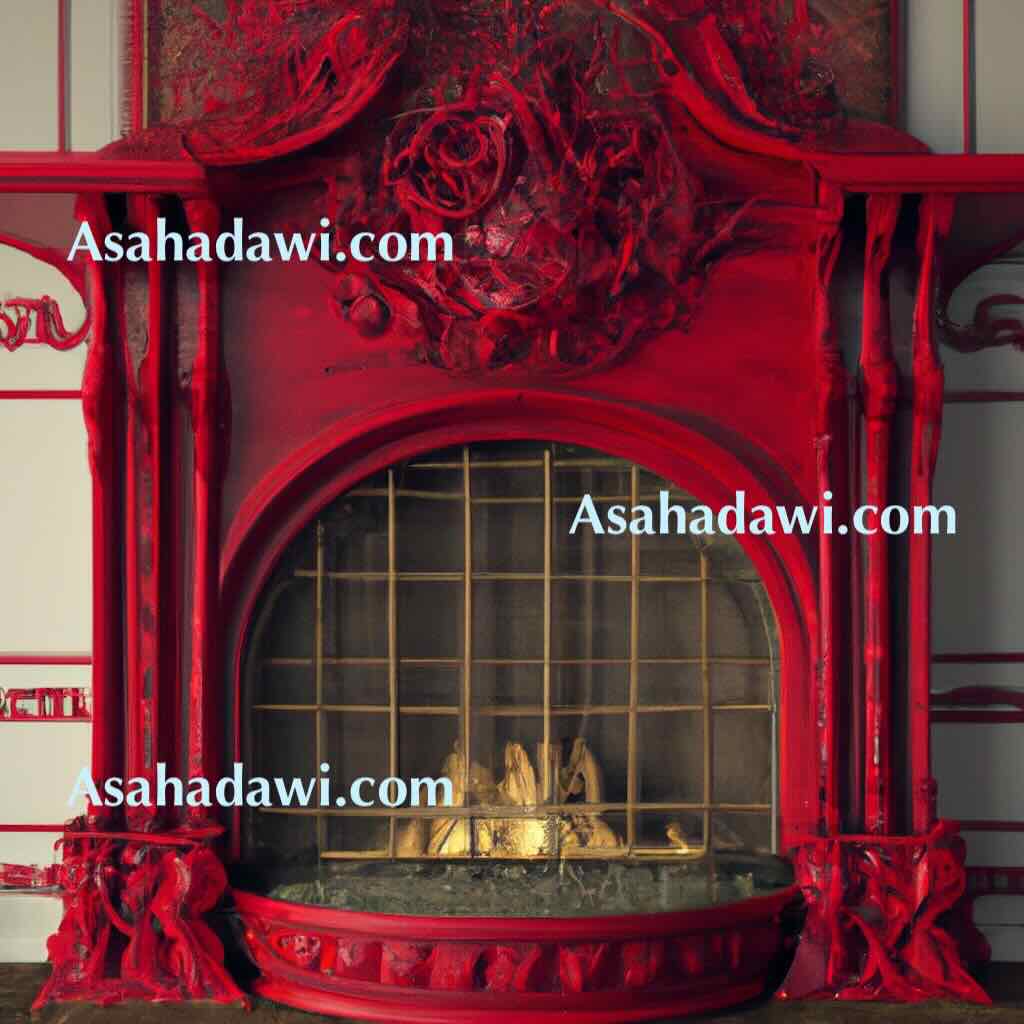 Red fireplace