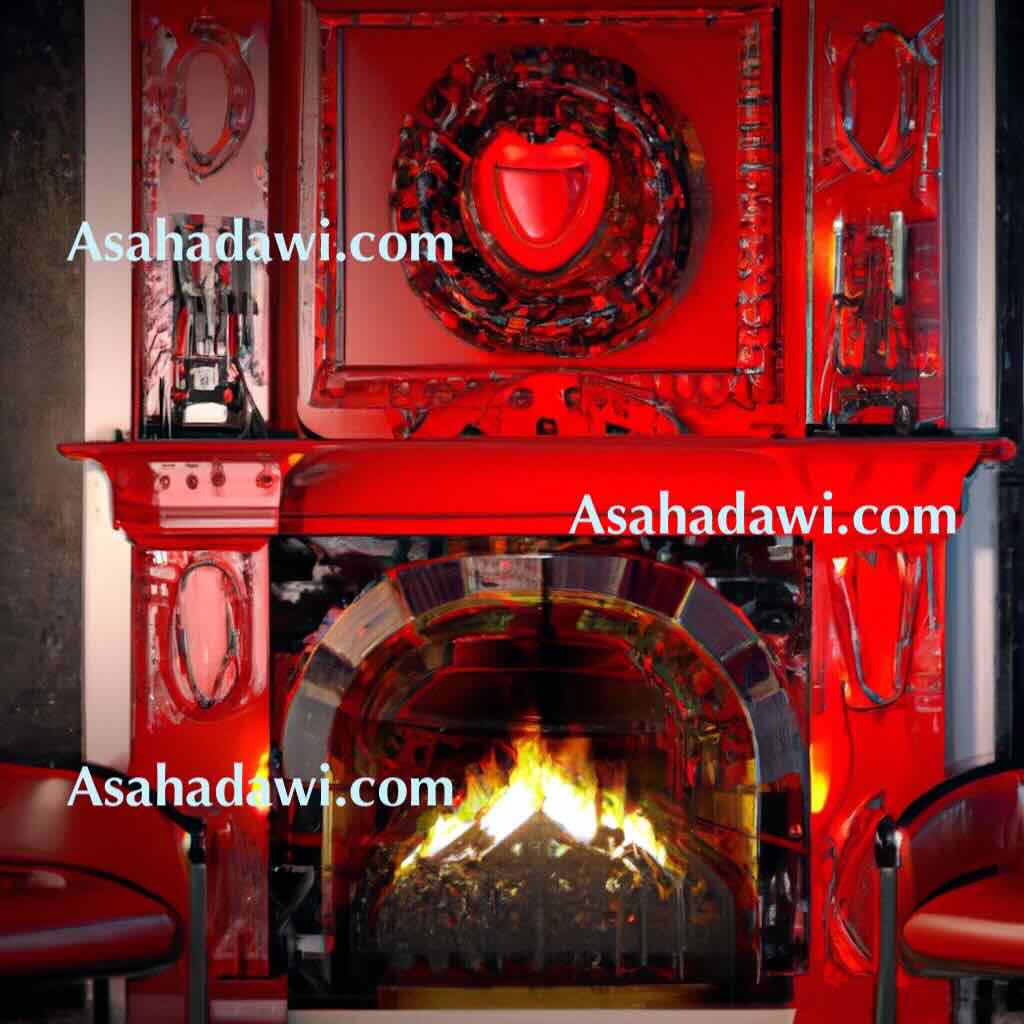 Red fireplace