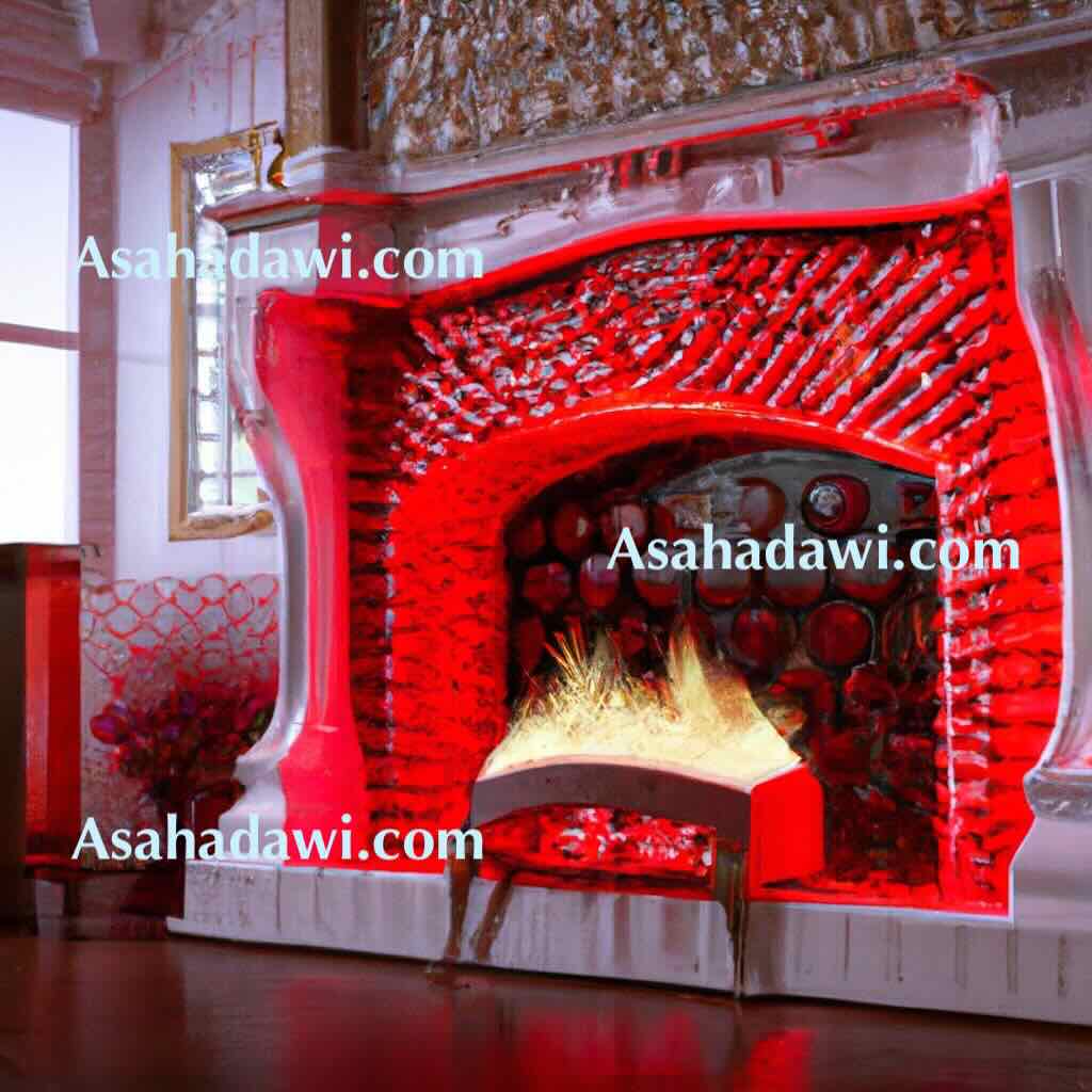 Red fireplace