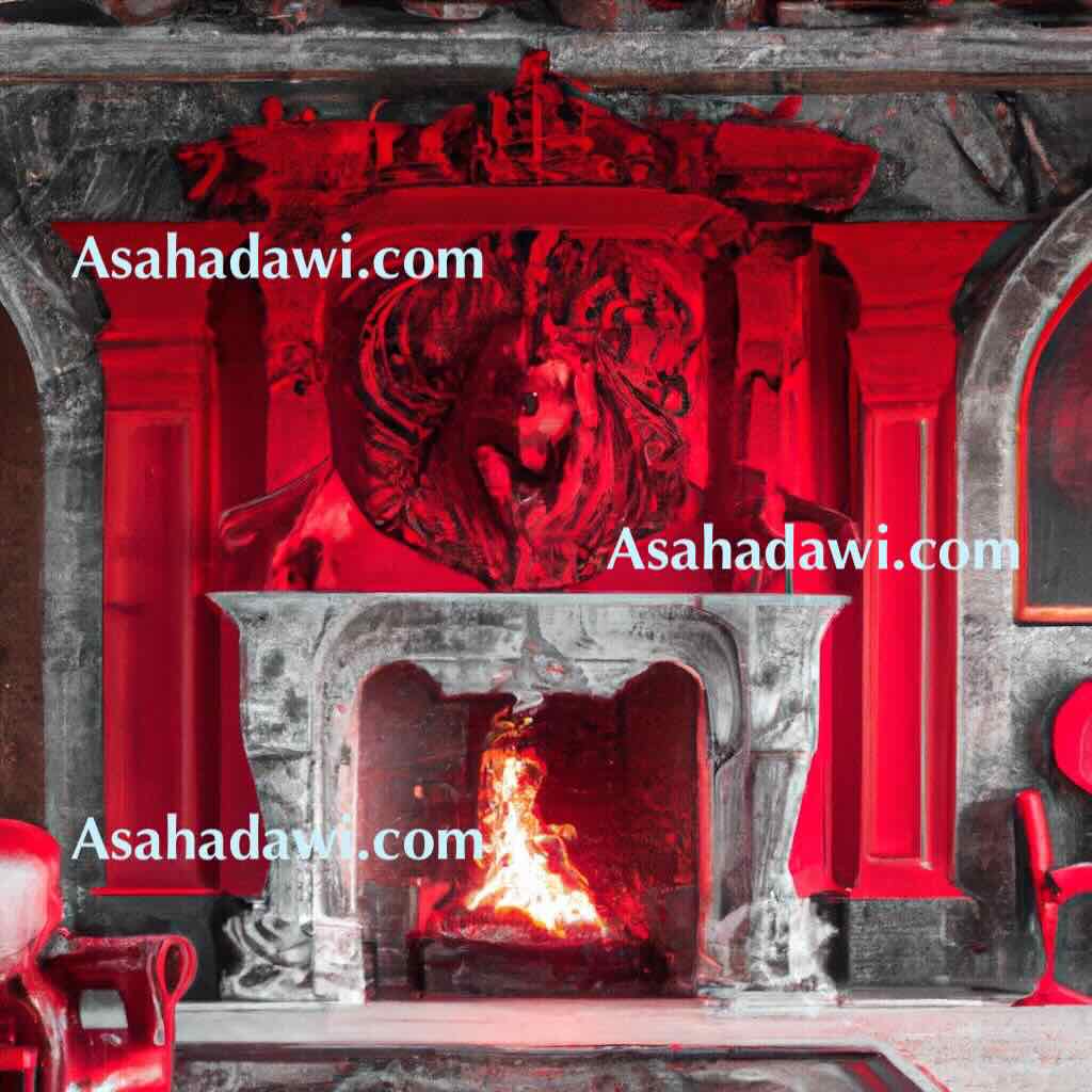 Red fireplace