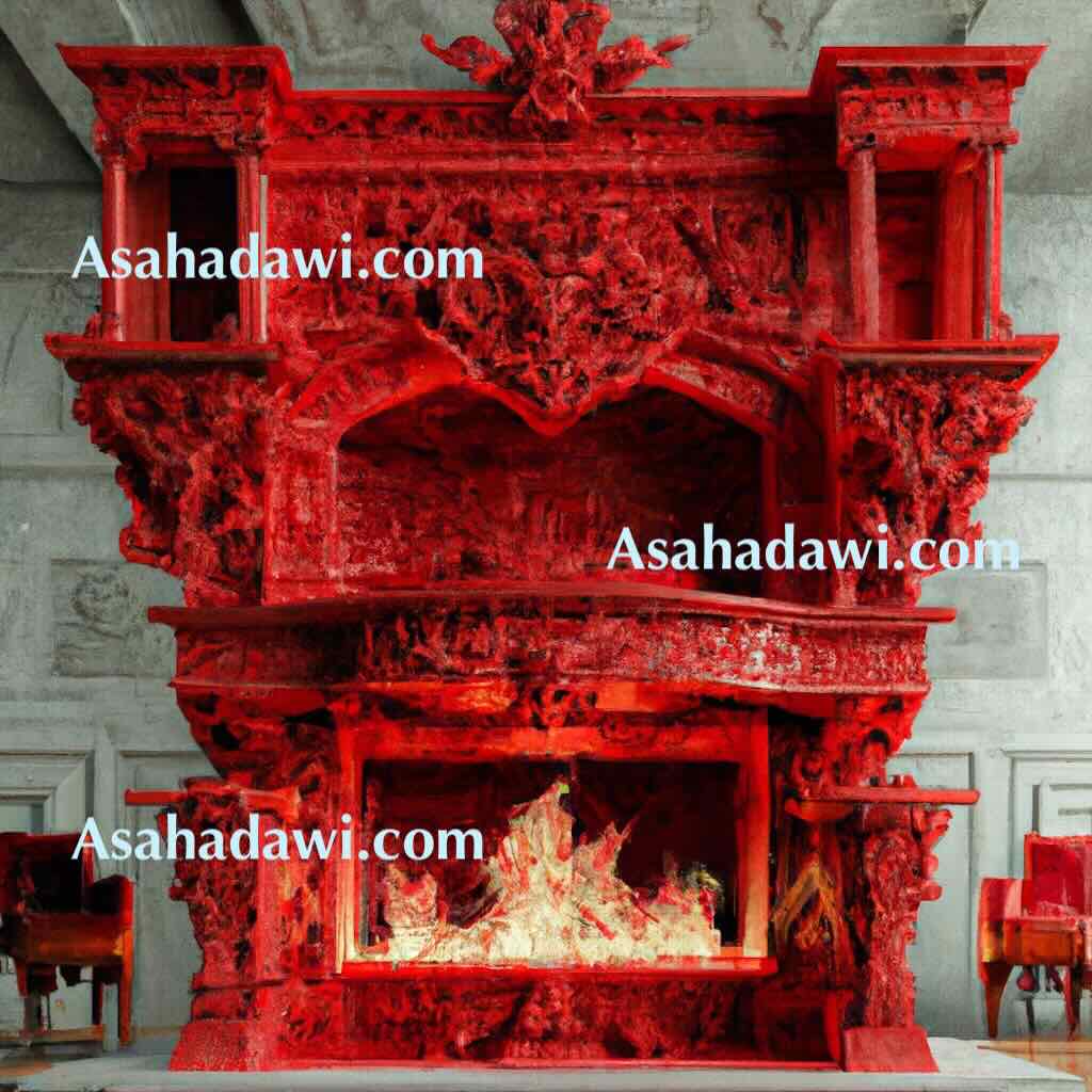 Modern red fireplace