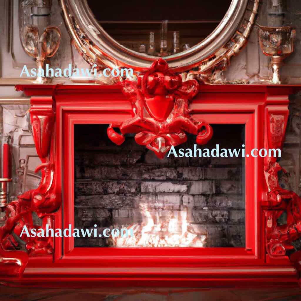 Modern red fireplace