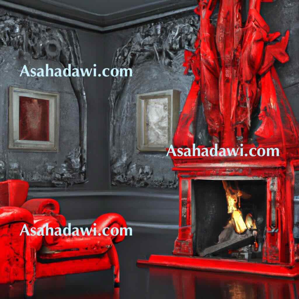 Red fireplace