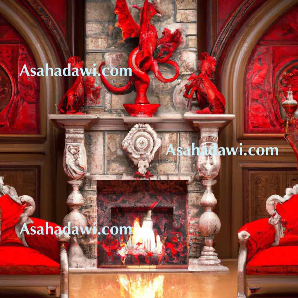 Red fireplace