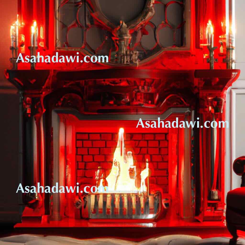 Red fireplace