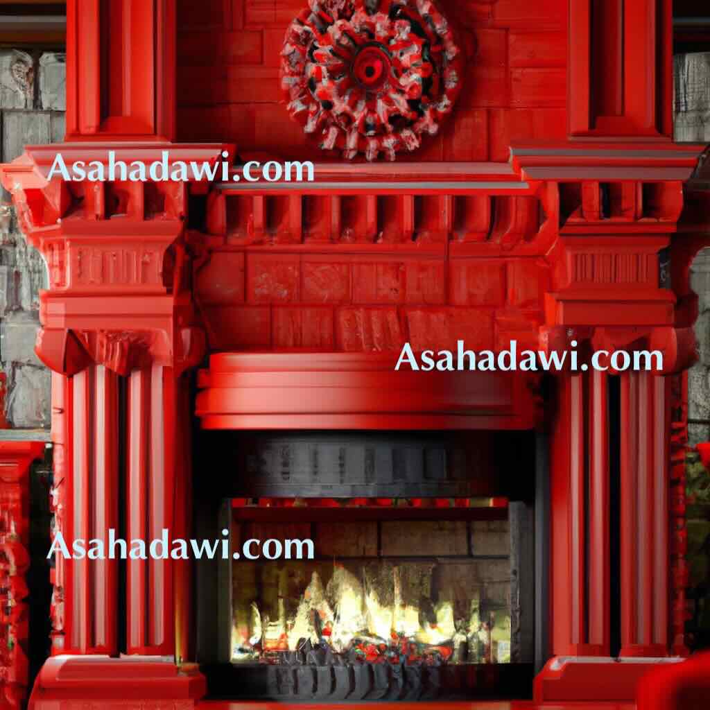 Red fireplace