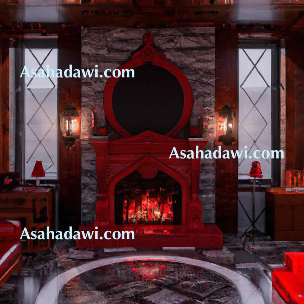 Red fireplace