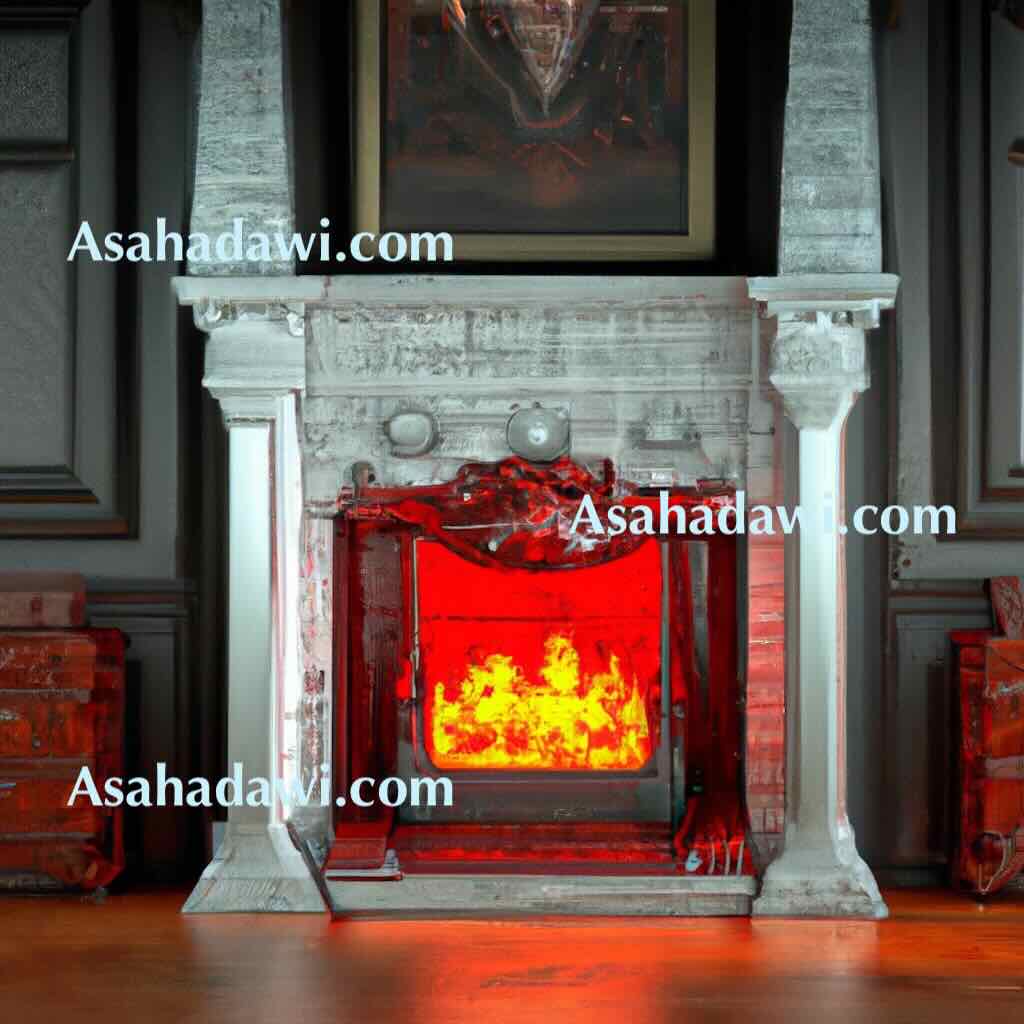 Red fireplace