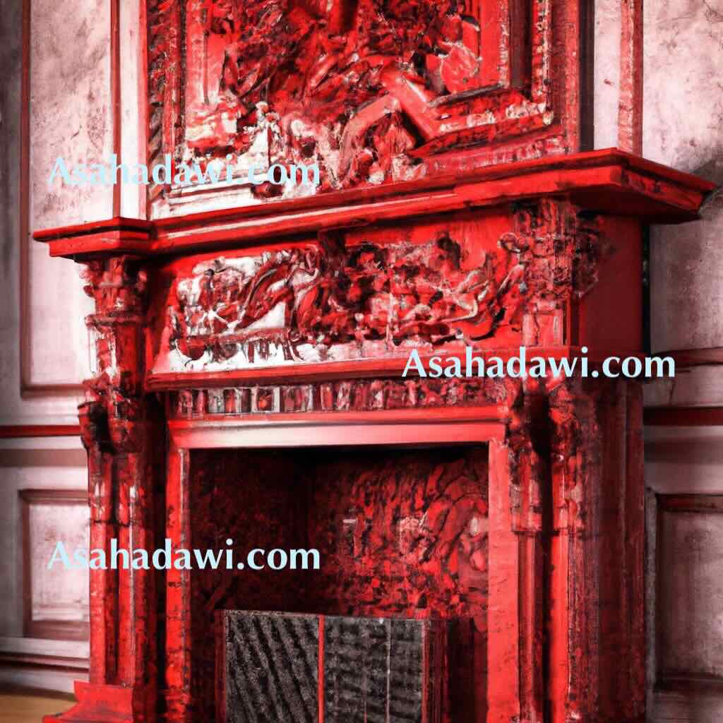 Red fireplace