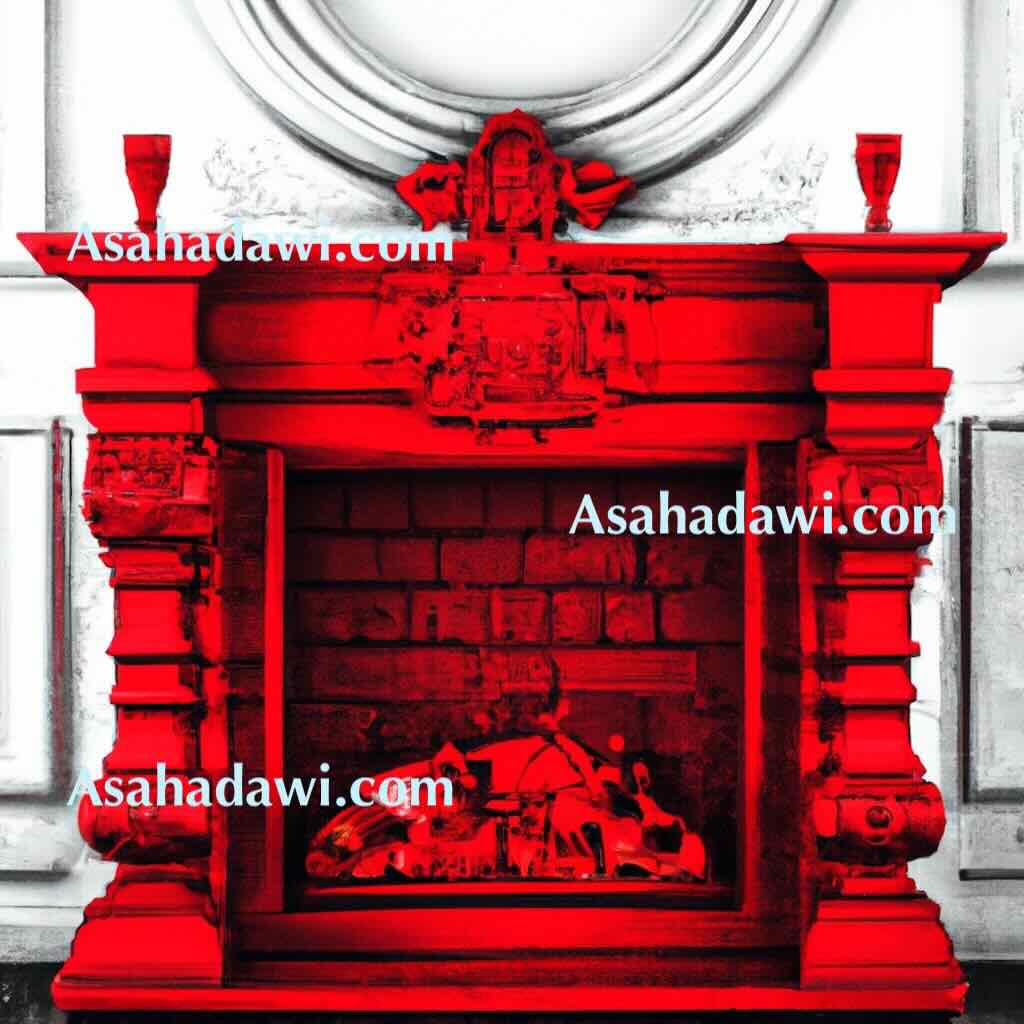 Red fireplace